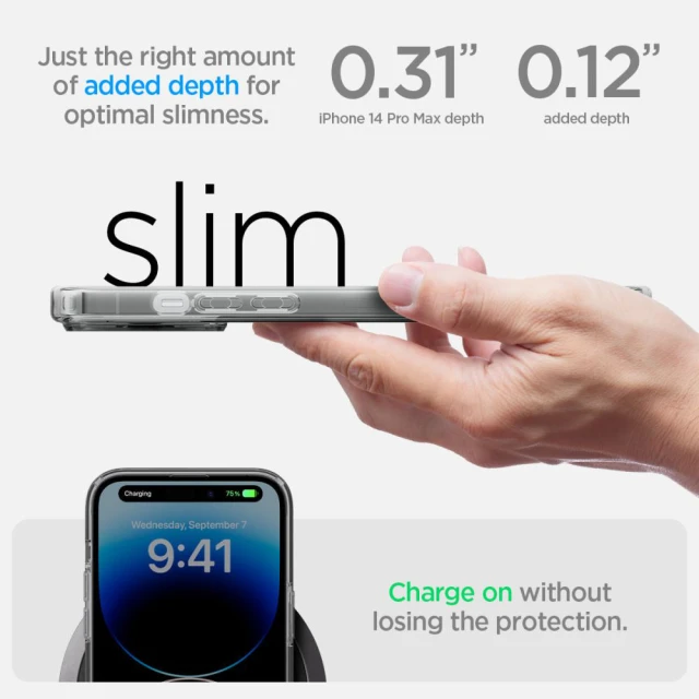 Чохол Spigen Ultra Hybrid для iPhone 14 Pro Max Frost Black with MagSafe (ACS05582)