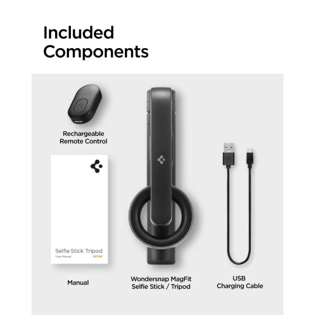 Універсальний штатив Spigen Selfie Stick Tripod S570W Black with MagSafe (AMP06402)
