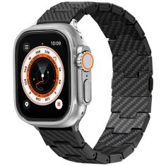 Ремінець Pitaka Carbon Fiber Watch Band Retro для Apple Watch 49 | 46 | 45 | 44 | 42 mm (1-3 series) Black Grey (AWB2311)