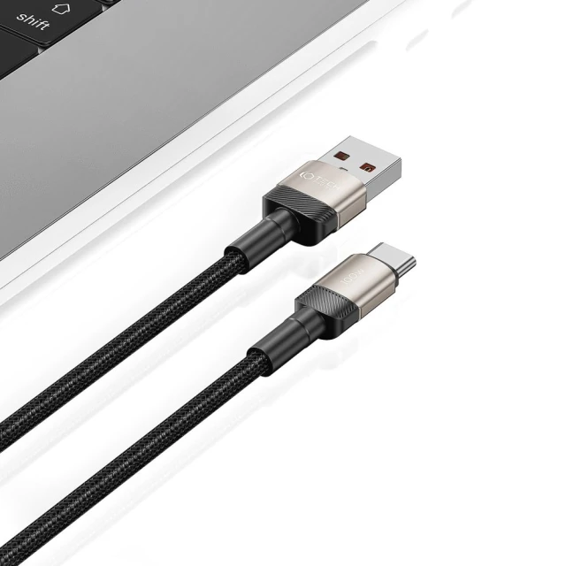 Кабель Tech-Protect UltraBoost Evo USB-C to USB-A 100W 5A 2m Titanium (5906203690756)