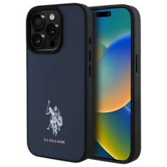 Чехол U.S. Polo Assn. Leather Embroidered DH Color для iPhone 15 Pro Max Navy (USHCP15XPGEV)