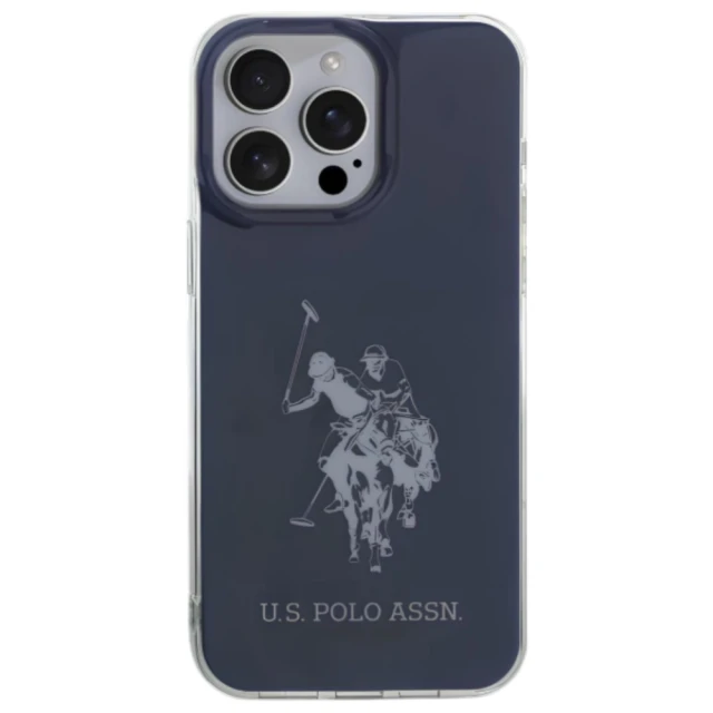 Чехол U.S. Polo Assn. Shiny Big Logo для iPhone 15 Pro Max Blue (USHCP15XTPUHRBV)