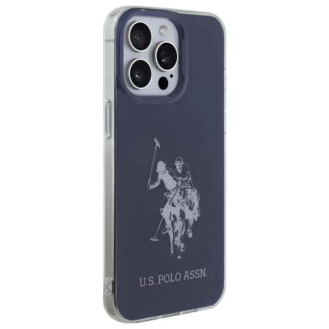 Чехол U.S. Polo Assn. Shiny Big Logo для iPhone 15 Pro Max Blue (USHCP15XTPUHRBV)