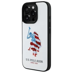 Чехол U.S. Polo Assn. Leather Big DH American Flag для iPhone 15 Pro Max White (USHCP15XPUSH)