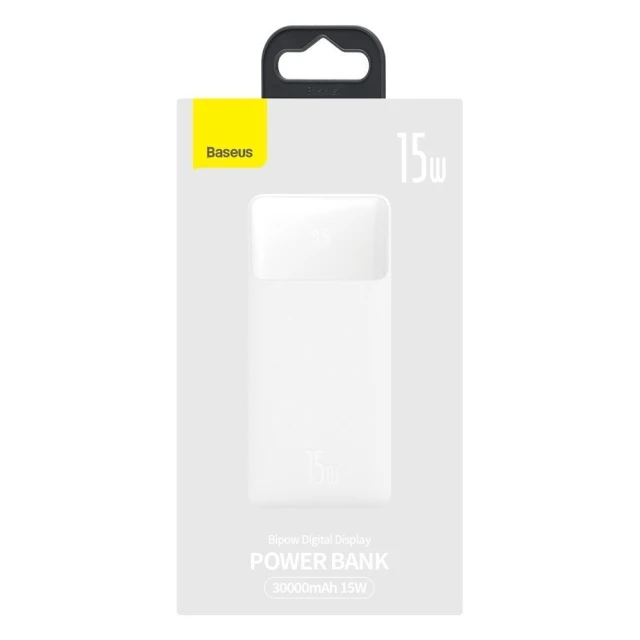 Портативний зарядний пристрій Baseus Bipow Power Bank 15W 30000mAh White (PPDML-K02)