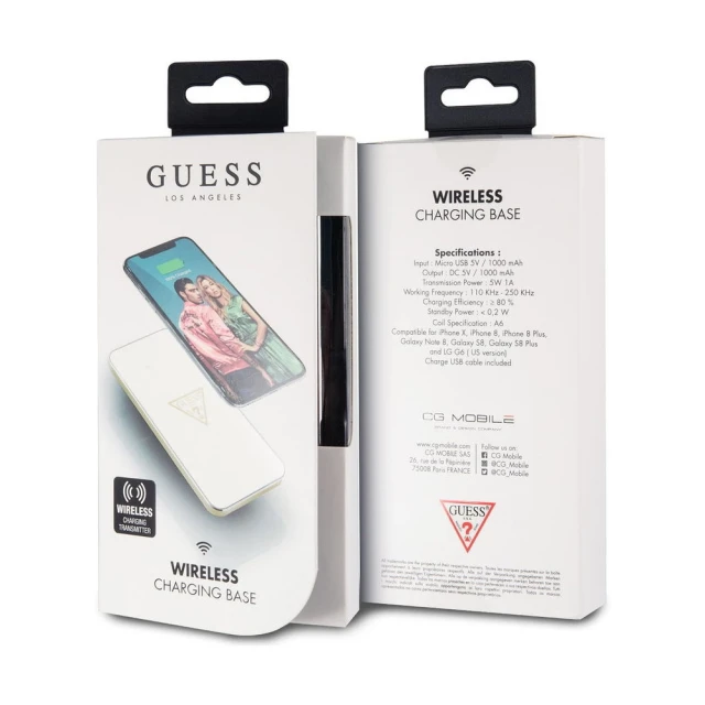 Портативний зарядний пристрій Guess Induction Charger 5W 1000mAh White (GUWCP850TLWH)