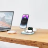 Бездротовий зарядний пристрій Tech-Protect 15W-A27 Magnetic 3-in-1 White with MagSafe (9490713934647)