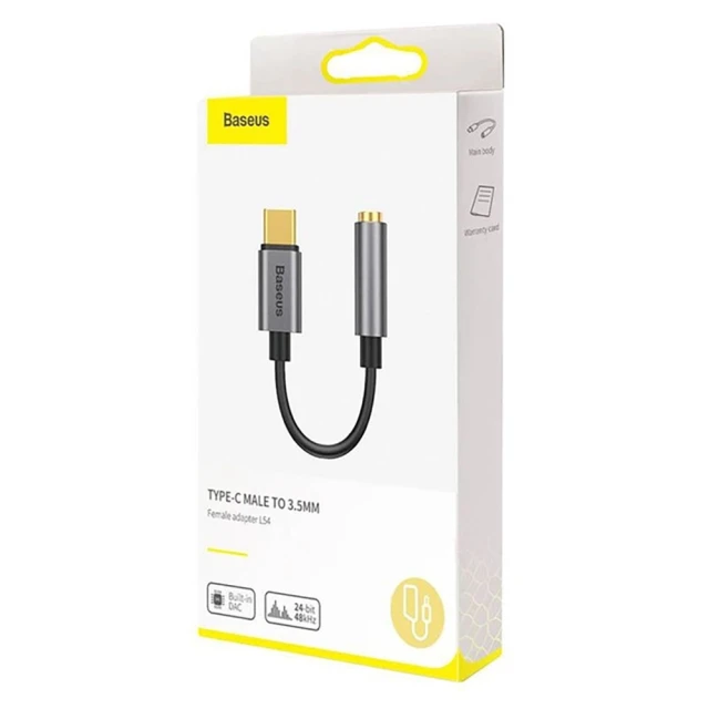 Адаптер Baseus L54 USB-C to Jack 3.5 mm Grey (CATL54-0G)