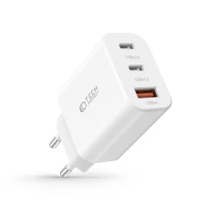 Мережевий зарядний пристрій Tech-Protect 30W 2xUSB-C | USB-A White (9490713935262)