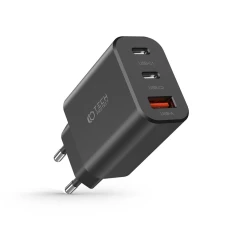 Мережевий зарядний пристрій Tech-Protect 30W 2xUSB-C | USB-A Black (9490713935231)