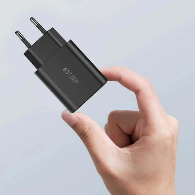 Мережевий зарядний пристрій Tech-Protect 30W 2xUSB-C | USB-A Black (9490713935231)