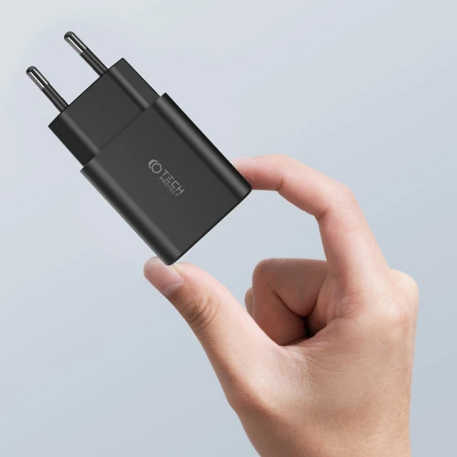 Мережевий зарядний пристрій Tech-Protect 30W USB-C | USB-A Black (9490713935187)