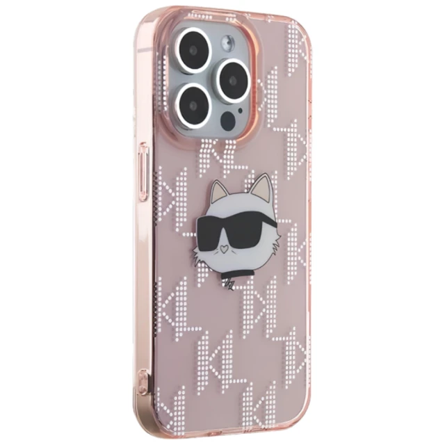 Чохол Karl Lagerfeld IML Choupette Head & Monogram для iPhone 13 | 13 Pro Pink (KLHCP13LHKLPCHP)