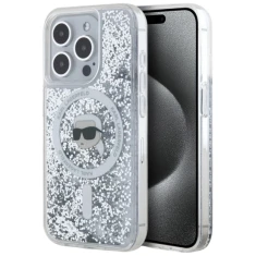 Чохол Karl Lagerfeld Liquid Glitter Karl Head для iPhone 15 Pro Max Transparent with MagSafe (KLHMP15XLGKISGH)