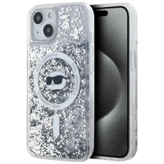 Чохол Karl Lagerfeld Liquid Glitter Choupette Head для iPhone 15 | 14 | 13 Transparent with MagSafe (KLHMP15SLGCHSGH)
