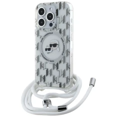 Чохол Karl Lagerfeld IML Crossbody Monogram Karl & Choupette Head для iPhone 15 Pro Transparent with MagSafe (KLHMP15LHCKCKLCT)