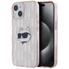 Чохол Karl Lagerfeld IML Choupette Head & Monogram для iPhone 15 | 14 | 13 Pink (KLHCP15SHKLPCHP)