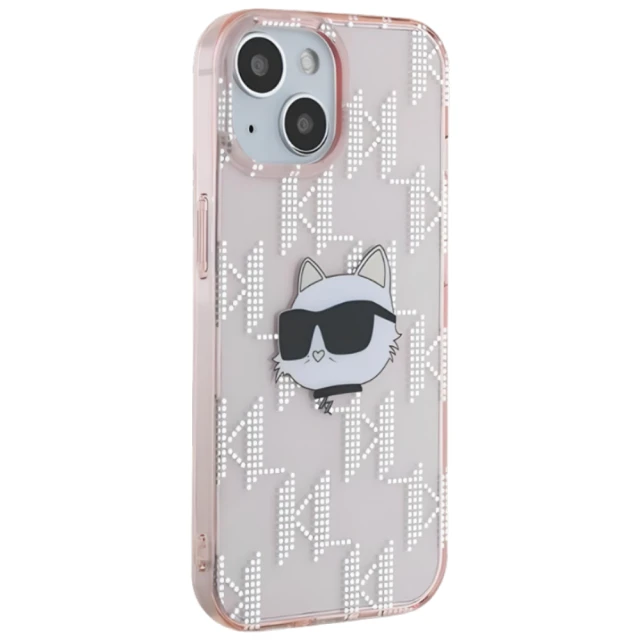 Чохол Karl Lagerfeld IML Choupette Head & Monogram для iPhone 15 | 14 | 13 Pink (KLHCP15SHKLPCHP)