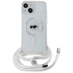 Чехол Karl Lagerfeld Crossbody IML Karl Head для iPhone 15 | 14 | 13 Transparent with MagSafe (KLHMP15SHCKHNT)