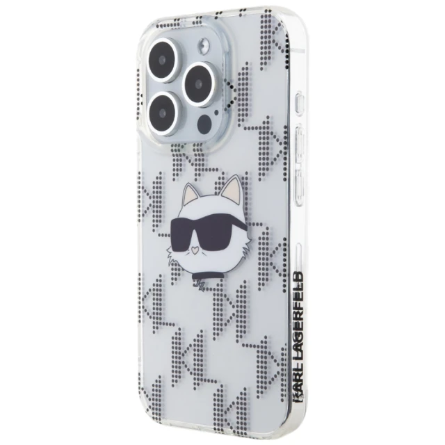 Чехол Karl Lagerfeld IML Choupette Head & Monogram для iPhone 15 Pro Transparent (KLHCP15LHKLPCHT)