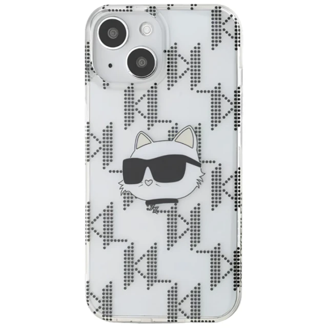 Чохол Karl Lagerfeld IML Choupette Head & Monogram для iPhone 15 | 14 | 13 Transparent (KLHCP15SHKLPCHT)