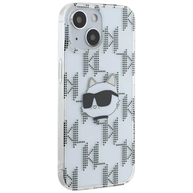 Чохол Karl Lagerfeld IML Choupette Head & Monogram для iPhone 15 | 14 | 13 Transparent (KLHCP15SHKLPCHT)
