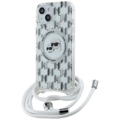 Чехол Karl Lagerfeld IML Crossbody Monogram Karl & Choupette Head для iPhone 15 | 14 | 13 Transparent with MagSafe (KLHMP15SHCKCKLCT)