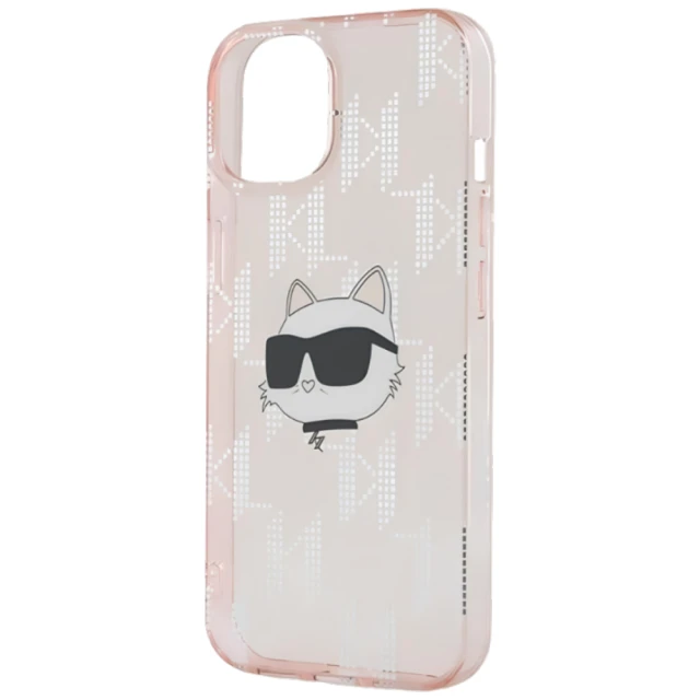 Чохол Karl Lagerfeld IML Choupette Head & Monogram для iPhone 15 | 14 | 13 Pink (KLHCP14SHKLPCHP)