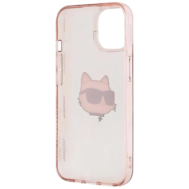 Чохол Karl Lagerfeld IML Choupette Head & Monogram для iPhone 15 | 14 | 13 Pink (KLHCP14SHKLPCHP)