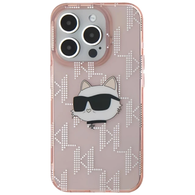 Чохол Karl Lagerfeld IML Choupette Head & Monogram для iPhone 15 Pro Max Pink (KLHCP15XHKLPCHP)