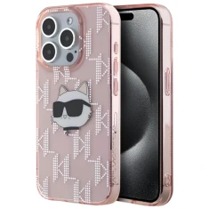 Чехол Karl Lagerfeld IML Choupette Head & Monogram для iPhone 15 Pro Max Pink (KLHCP15XHKLPCHP)
