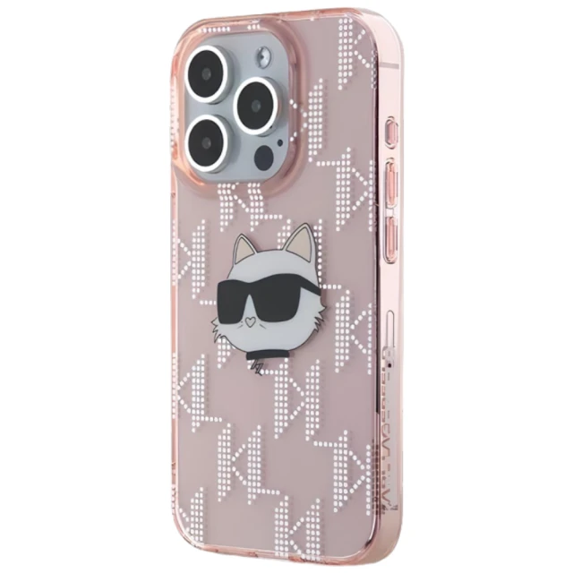 Чохол Karl Lagerfeld IML Choupette Head & Monogram для iPhone 15 Pro Pink (KLHCP15LHKLPCHP)