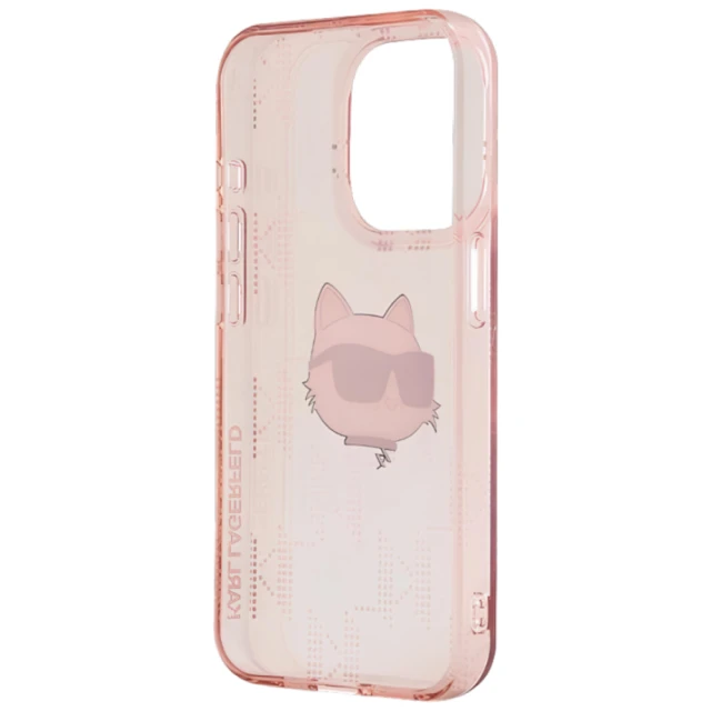 Чохол Karl Lagerfeld IML Choupette Head & Monogram для iPhone 15 Pro Pink (KLHCP15LHKLPCHP)