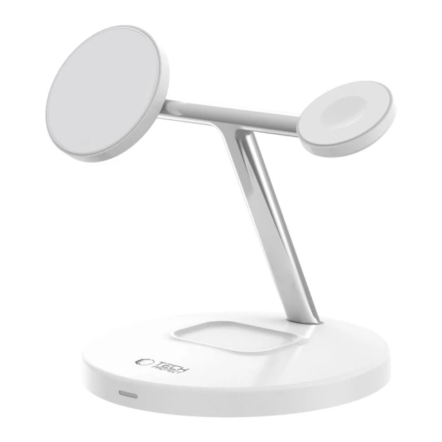 Беспроводное зарядное устройство Tech-Protect A35 3-in-1 15W White with MagSafe (5906302309559)