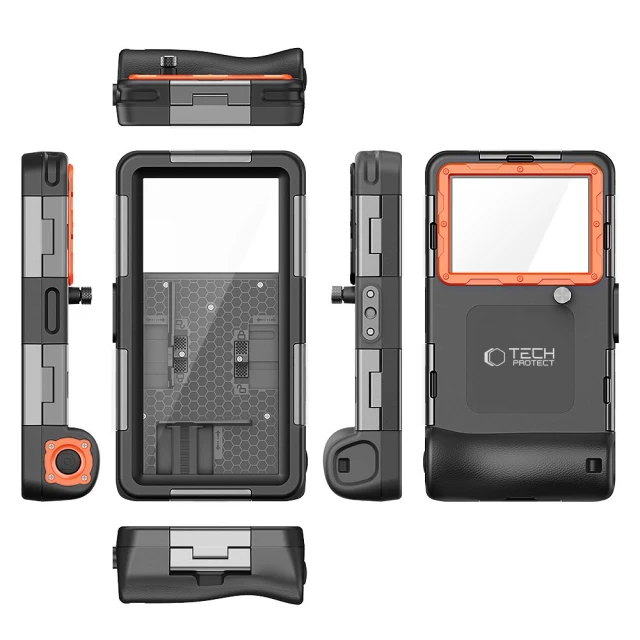 Водонепроникний чохол Tech-Protect IPX8 Universal Diving Waterproof Case Black Orange (5906302310234)
