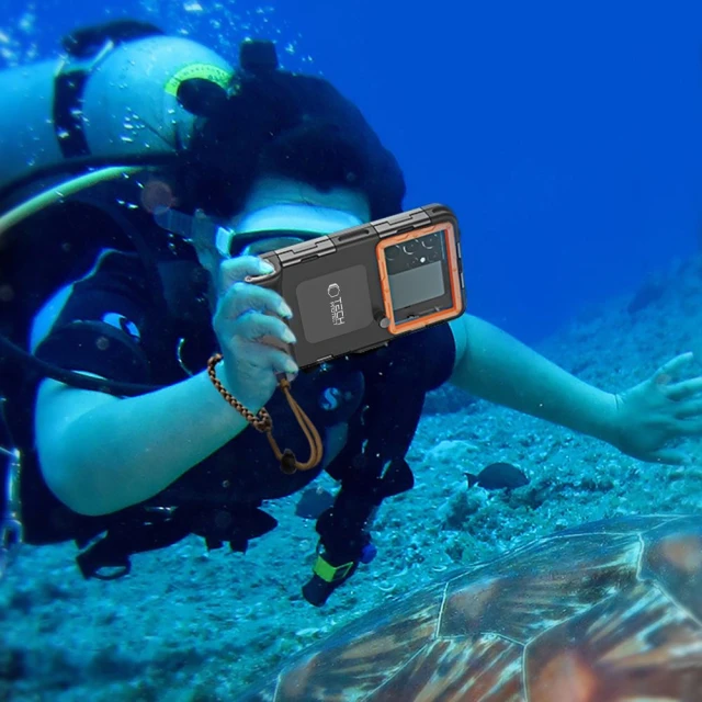 Водонепроникний чохол Tech-Protect IPX8 Universal Diving Waterproof Case Black Orange (5906302310234)
