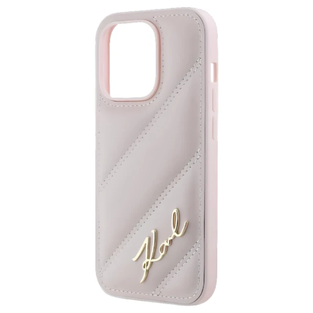 Чехол Karl Lagerfeld Diagonal Quilted Script для iPhone 14 Pro Max Pink (KLHCP14XPQDSMGP)
