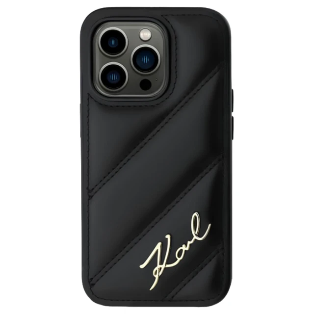 Чехол Karl Lagerfeld Diagonal Quilted Script для iPhone 14 Pro Max Black (KLHCP14XPQDSMGK)