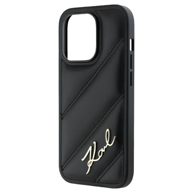 Чехол Karl Lagerfeld Diagonal Quilted Script для iPhone 14 Pro Max Black (KLHCP14XPQDSMGK)