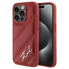 Чохол Karl Lagerfeld Diagonal Quilted Script для iPhone 15 Pro Red (KLHCP15LPQDSMGR)