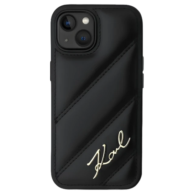 Чохол Karl Lagerfeld Diagonal Quilted Script для iPhone 14 | 13 Black (KLHCP14SPQDSMGK)