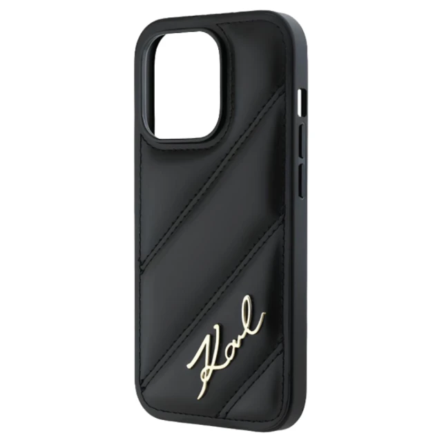Чехол Karl Lagerfeld Diagonal Quilted Script для iPhone 14 Pro Black (KLHCP14LPQDSMGK)