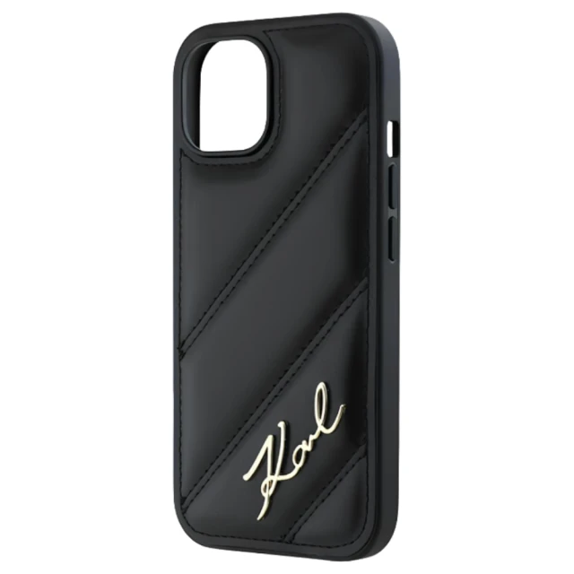 Чохол Karl Lagerfeld Diagonal Quilted Script для iPhone 15 Black (KLHCP15SPQDSMGK)