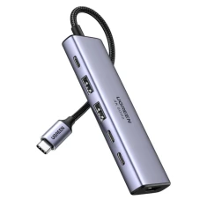 USB-хаб Ugreen USB-C to HDMI 4K | 2x USB-A | 2x USB-C PD 100W Grey (6941876239993)