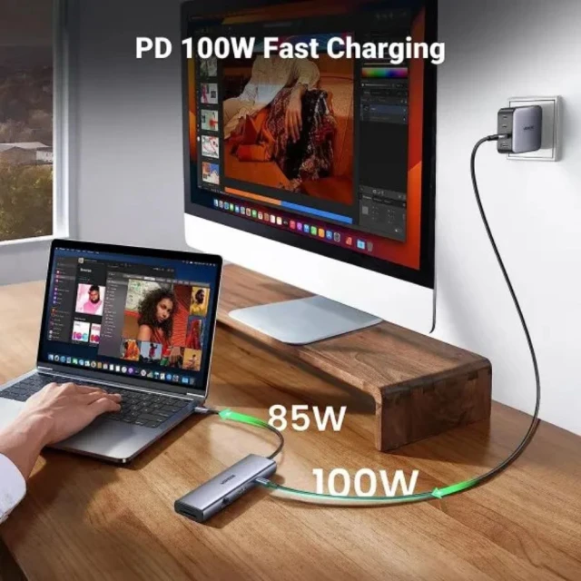 USB-хаб Ugreen USB-C to 3x USB-A | HDMI | VGA | RJ45 | SD/TF PD 100W Grey (6941876213757)