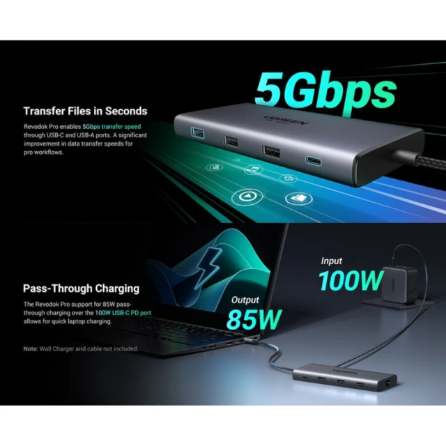USB-хаб Ugreen USB-C to 2x HDMI | 3x USB-A | USB-C | SD/TF | RJ45 PD 100W Grey (6941876215348)