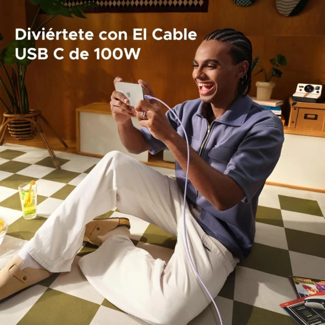 Кабель Ugreen Uno USB-C to USB-C 100W 2m Purple (6941876262168)