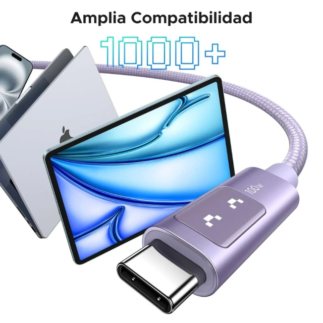 Кабель Ugreen Uno USB-C to USB-C 100W 2m Purple (6941876262168)
