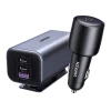 Автомобільний зарядний пристрій Ugreen EC706 150W UCB-C to USB-A | 2x USB-C Black (6941876235711)