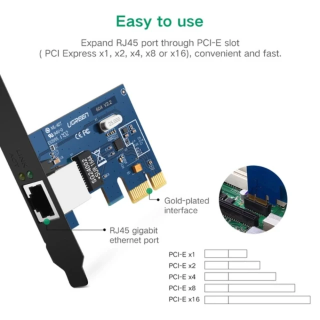 Мережева карта Ugreen PCI Express Gigabit (US230)